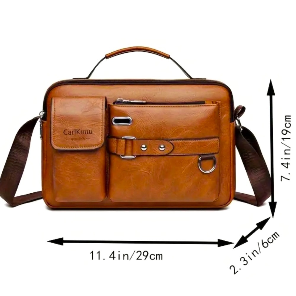Vintage Style Messenger Bag - Vintage Explorer Sling Bag, Multi-Pocket Bag - Picture 6 of 15